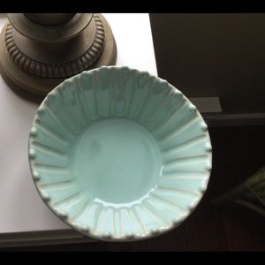 Set of 6 Vietri Incanto Stone Aqua Stripe cereal salad bowls. 100% authentic.